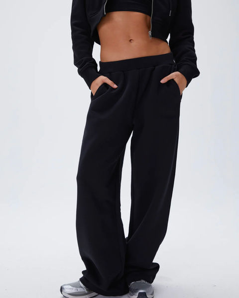 Adanola Low Rise Straight Leg Sweatpants Black